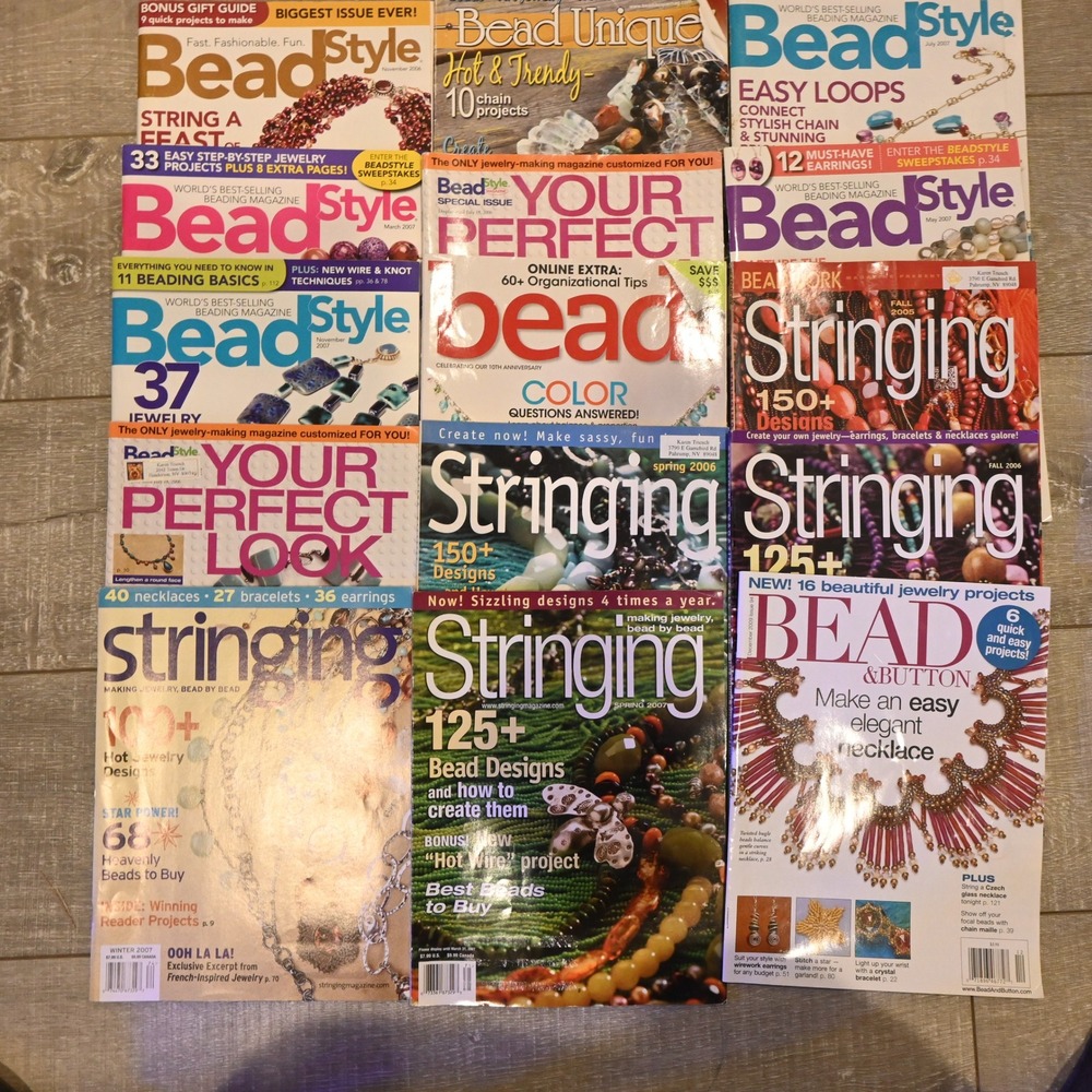 Bead Style Stringing Bead Unique Jewelry Making Magazines Lot of 15